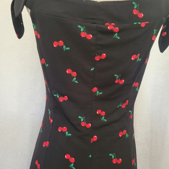 NY&Co Cherry Print Black Dress - Picture 5 of 11